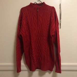 Red Woolen Sweater quarter zip NWT